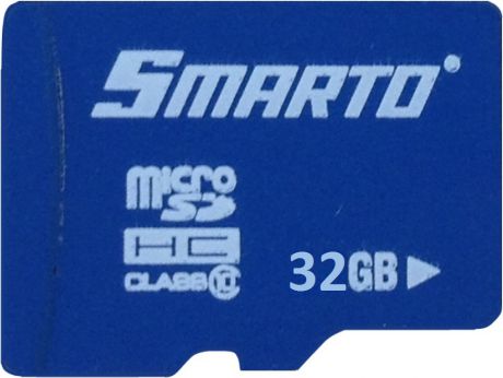 Карта памяти MicroSDHC Smarto 32Gb Class10 без адаптера Blue