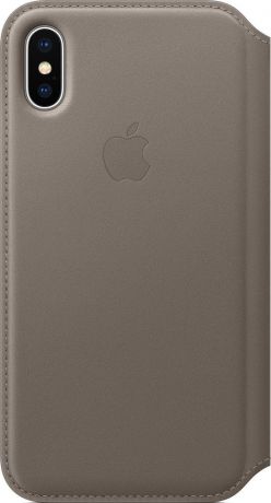 Чехол-книжка Apple iPhone X Folio кожаный Grey