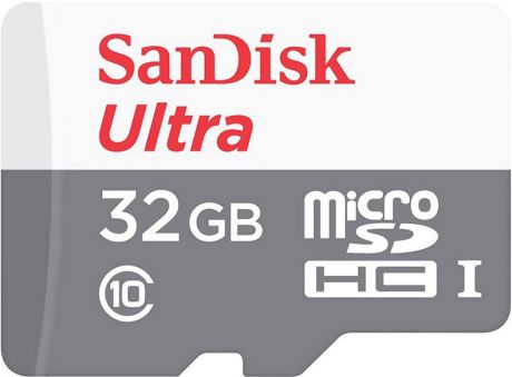 Карта памяти MicroSDHC SanDisk Ultra 32GB Class 10 с адаптером White-Grey