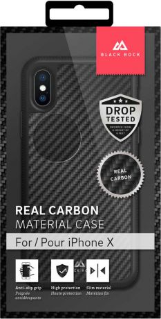 Клип-кейс Black Rock Apple iPhone X real carbon Black