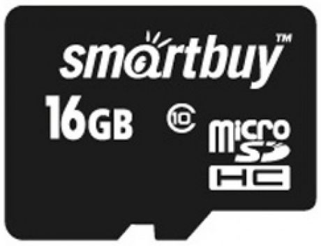Карта памяти MicroSD Smartbuy 16Gb Class 10 UHS-I без адаптера Black