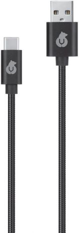 Дата-кабель uBear Force USB-Type-C 1м металлическая оплетка Black