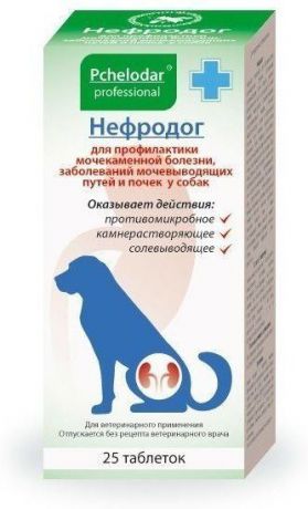 Таблетки Пчелодар Нефродог для собак комплексная профилактика МКБ (25 таб)