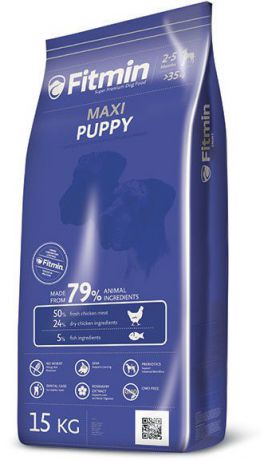 Сухой корм Fitmin Dog Maxi Puppy корм для щенков крупных пород, беременных и кормящих сук (15 кг, Курица с рыбой)
