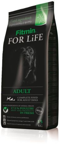 Сухой корм Fitmin Dog For Life Adult для взрослых собак всех пород (15 кг, Домашняя птица)