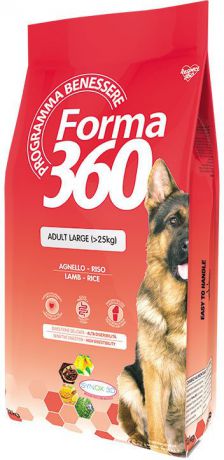 Сухой корм 360 Forma для взрослых собак крупных пород (12 кг, Ягненок с рисом)