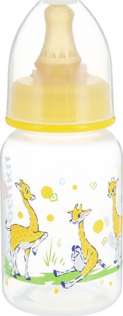 Бутылочка для кормления Курносики "Жирафы", с соской, 11144, 125 мл