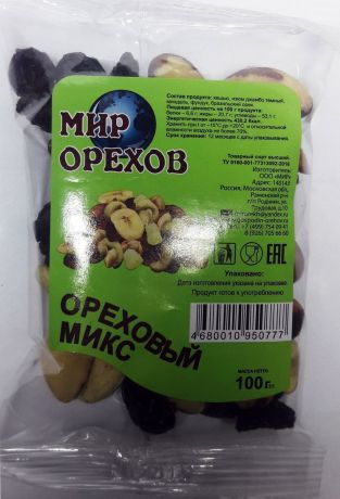 Смесь Мир орехов "Ореховый микс", 100 г