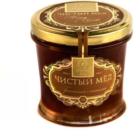 Мед чистый Peroni Honey Гречишный с сотами, 290 г