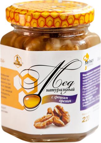 Мед натуральный Медовица, с грецким орехом, 220 гр