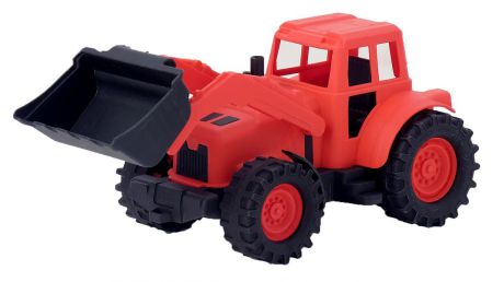 Машинка Трактор, с передним ковшом, 3948019, красный, черный, 26 см