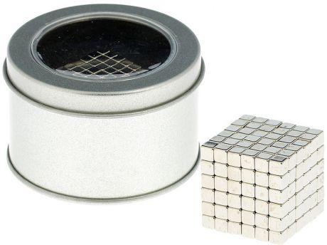 Антистресс магнит "Неокуб", 1643998, серебристый, 216 кубиков, 4 мм
