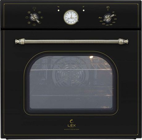Духовой шкаф Lex Classico EDM 070C BL, стекло черное