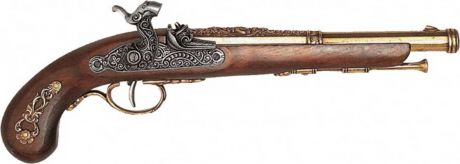 Пистолет кремневый. Оружейная реплика. Франция, 1872 год, латунь