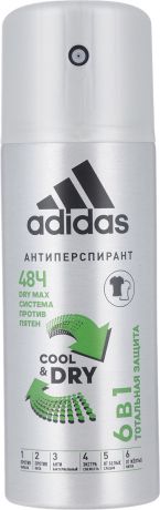 Аdidas 6in1 Cool&Dry Anti-Perspirant дезодорант антиперспирант спрей 6 в 1 для мужчин 150 мл