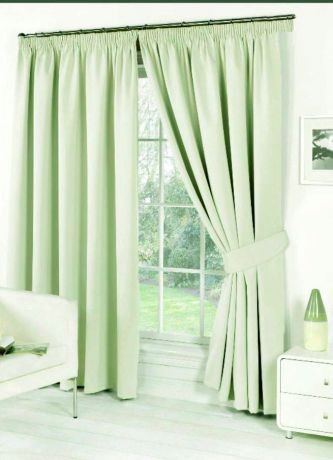Комплект плотных штор для гостиной и спальни, арт 107, Юлиана, цвет зеленый, (200х270)х2