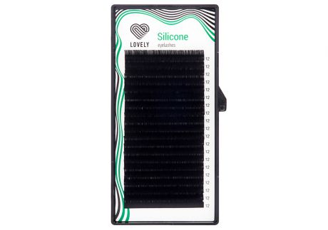 Ресницы для наращивания чёрные Lovely серия "Silicone" - 20 линий - MIX (С 0.10 8-15мм)