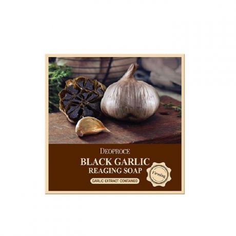 Мыло косметическое Deoproce Soap Black Garlic антивозрастное для лица с чесноком, 100гр, 100