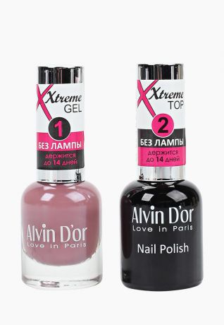 Набор гель-лаков для ногтей Alvin Dor Xtreme (лак+тoп) тон MIX 37, 2 х 15 мл