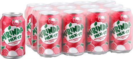 Газированный напиток Mirinda Mix-It "Клубника-Личи", 12 шт по 330 мл
