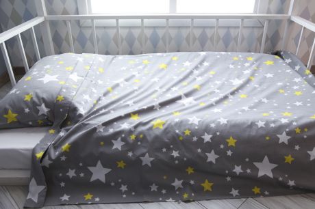 Детский комплект постельного белья Уютная История 1,5 спальный с принтом, ZVOS