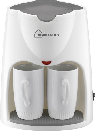 Кофеварка электрическая HOMESTAR HS-2020, белый, серый