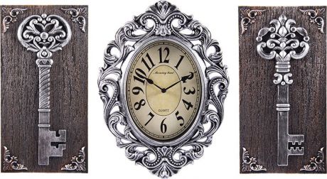 Настенные часы Русские Подарки Комплект для интерьера Настенные часы + Панно, 2 шт