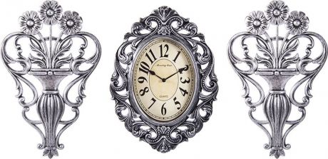 Настенные часы Русские Подарки Комплект для интерьера Настенные часы + Панно, 2 шт