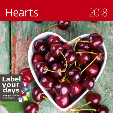 Календарь 2018 (на спирали). Hearts (+ наклейки)