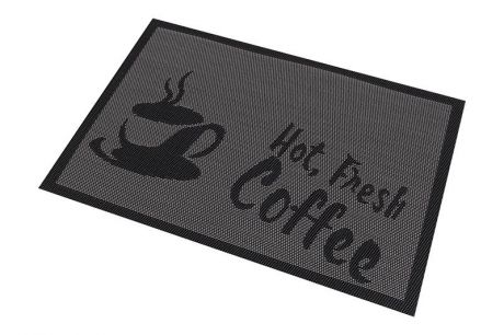 Набор 4-х салфеток "Hot Fresh Coffee на черном" 45*30 см., PVC.