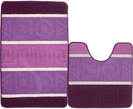 Набор ковриков для ванной Kamalak Tekstil, УКВ-1038, фиолетовый, 2 шт