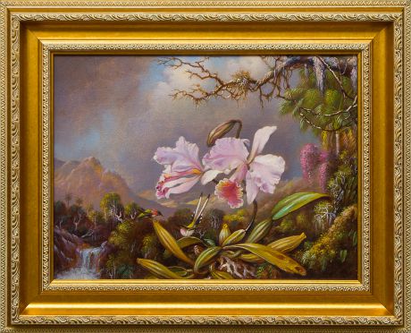 Картина маслом "Две цветущие орхидеи" Некрасов