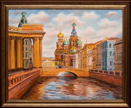Картина маслом "Канал Грибоедова. Вид на Спас-на-Крови" Чвырева