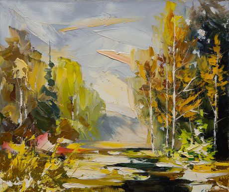 Картина маслом "Осень" Хонков