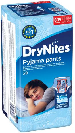 Huggies Подгузники-трусики для мальчиков DryNites 8-15 лет 9 шт