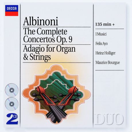 Albinoni. I Musici, Felix Ayo, Heinz Holliger, Maurice Bourgue. Concerti Op. 9 / Adagio (2 CD)