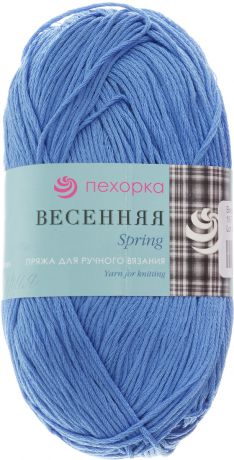 Пряжа для вязания Пехорка "Весенняя", цвет: темно-голубой (15), 250 м, 100 г, 5 шт