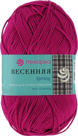 Пряжа для вязания Пехорка "Весенняя", цвет: яркий цикламен (523), 250 м, 100 г, 5 шт