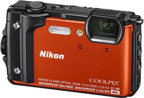 Компактная фотокамера Nikon CoolPix W300, цвет: оранжевый