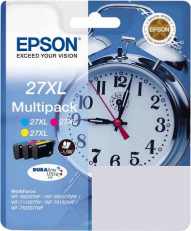 Картридж Epson 27XL, голубой, пурпурный, желтый, для струйного принтера