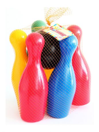 Боулинг Greee Plast БМС0006 6 кеглей и 1 шар разноцветный