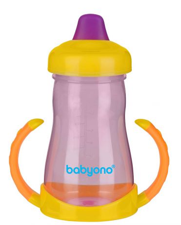 BabyOno Поильник-непроливайка от 6 месяцев цвет желтый оранжевый 220 мл