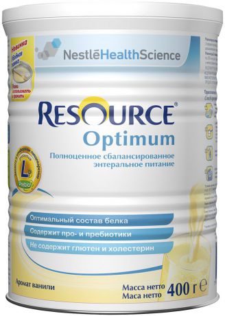 Resource Optimum Специализированный пищевой продукт диетического профилактического питания для детей старше 7 лет и взрослых, 400 г