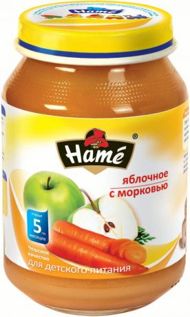 Hame яблоко - морковь фруктовое пюре, 190 г