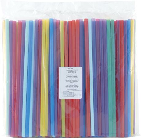 Трубочки для коктейлей "Горница", цвет: мультиколор, 250 шт. 401-483