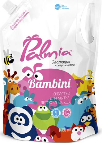 Гель для мытья детской посуды Palmia "Bambini", гипоаллергенный, 1 л