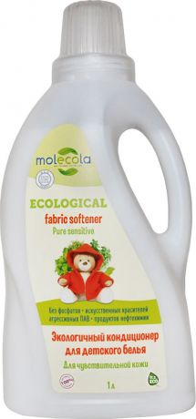 Кондиционер для детского белья Molecola "Pure Sensitive", для чувствительной кожи, экологичный, 1 л