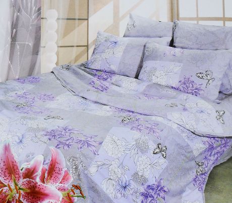 Комплект белья Sova & Javoronok "Госпожа", семейный, наволочки 50х70, цвет: нежно-фиолетовый