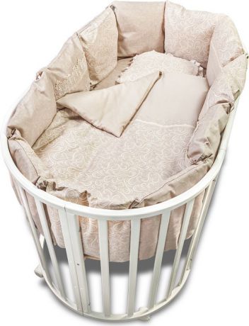 Сонный гномик Комплект белья для новорожденных Версаль цвет дымчато-бежевый 4 предмета