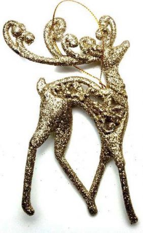 Подвесное украшение Яркий Праздник "Гордый олень", цвет: золотистый, 13 х 8 см